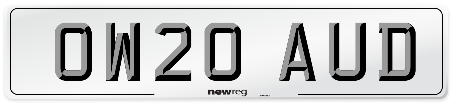 OW20 AUD Number Plate from New Reg